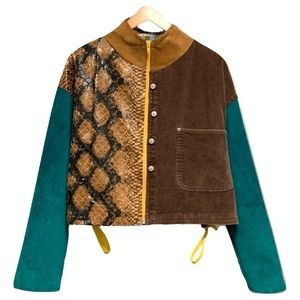 Handmade Patchwork Vintage Fabrics Bomber Jacket